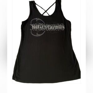 Harley-Davidson Black Embellished Tank Top